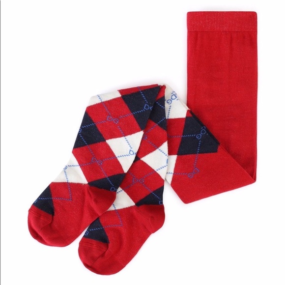 DOLCE & GABBANA KIDS Checked stretch cotton-blend tights - Picture 1 of 9